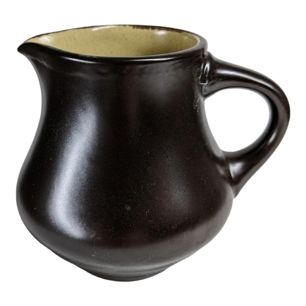 Noritake  Folkstone Genuine Stoneware Coffee Creamer Brown